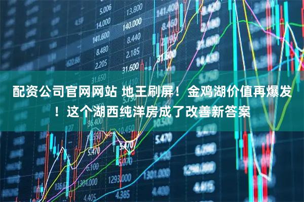 配资公司官网网站 地王刷屏！金鸡湖价值再爆发！这个湖西纯洋房成了改善新答案